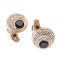 Angel Eyes Crystal Rhinestone French Cufflinks Rose Gold Plated Shiny Diamonds Shirts Cufflinks